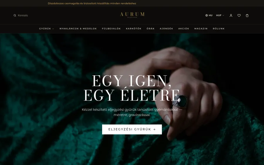 Aurum téma — demó bolt képernyőkép