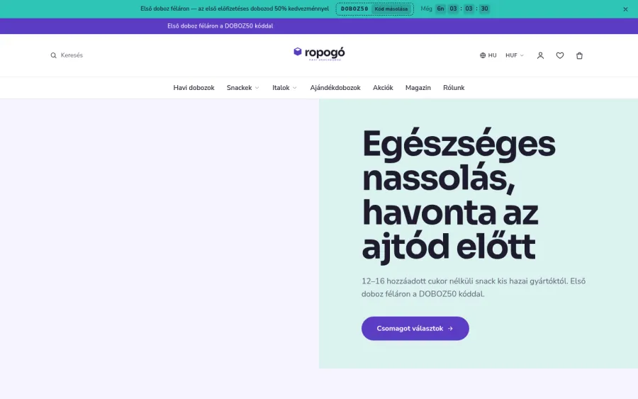 Doboz téma — demó bolt képernyőkép