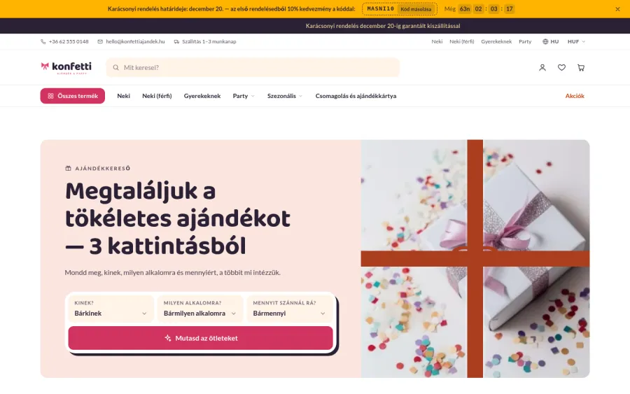 Masni téma — demó bolt képernyőkép
