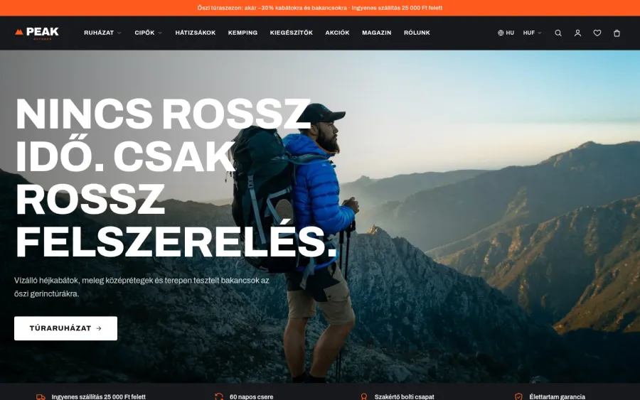 Peak téma — demó bolt képernyőkép