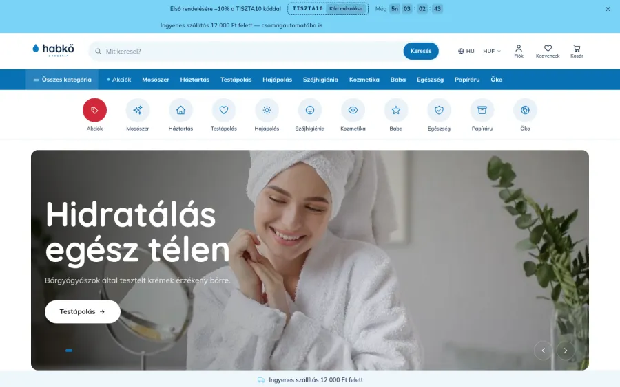 Tiszta téma — demó bolt képernyőkép