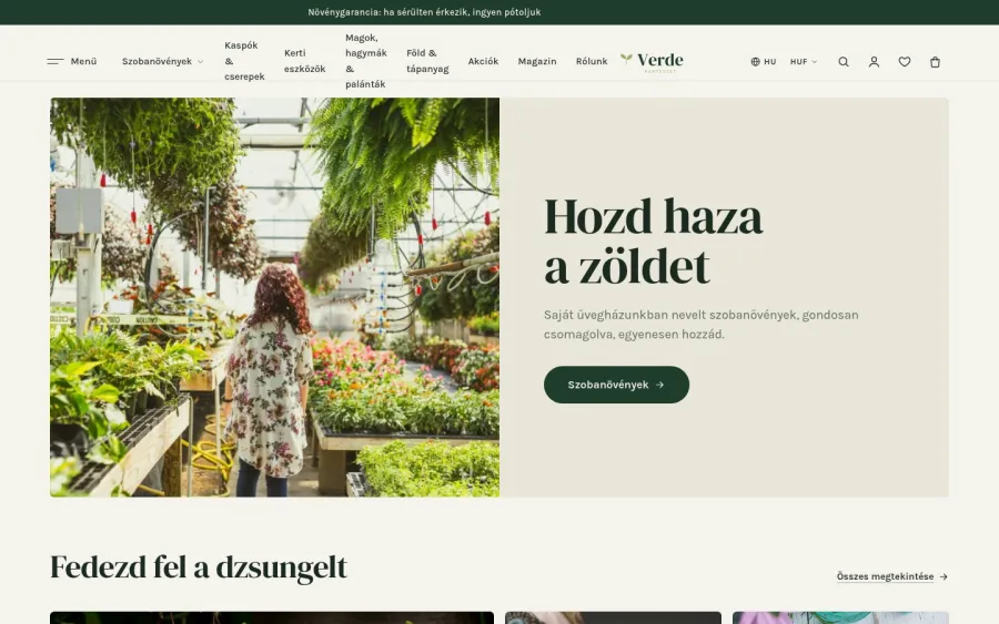 Verde téma — demó bolt képernyőkép