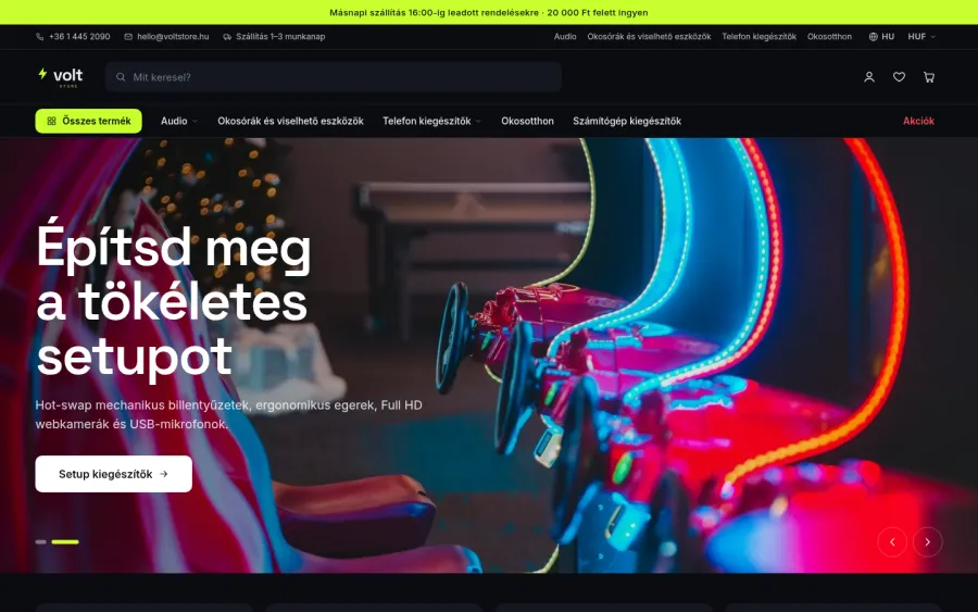 Volt téma — demó bolt képernyőkép