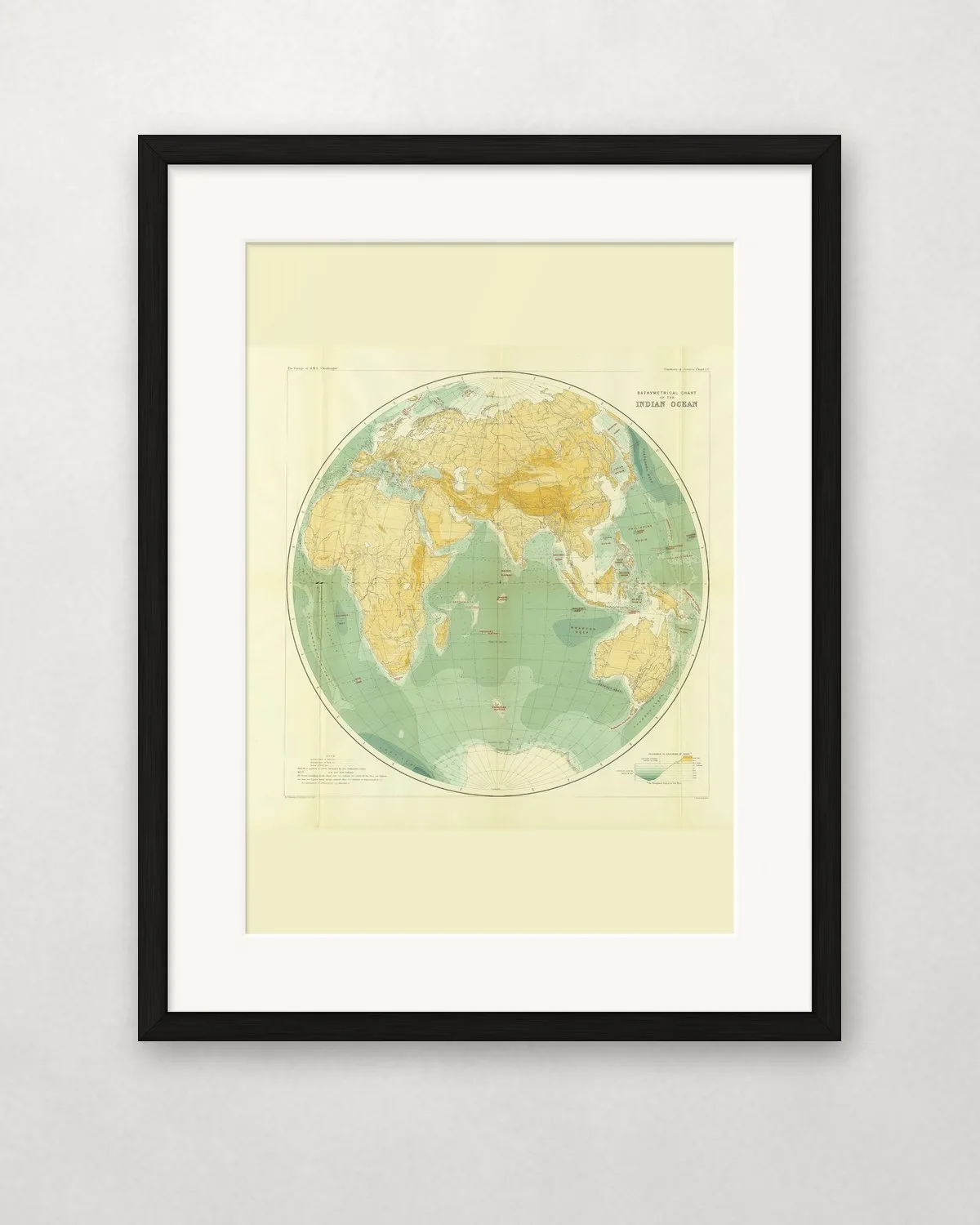 Depth chart of the Indian Ocean, 1912 – A4 / Fekete fa