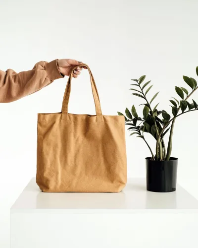 Cognac bőr shopper táska