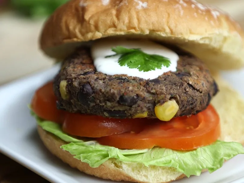 Fekete babos vega burger