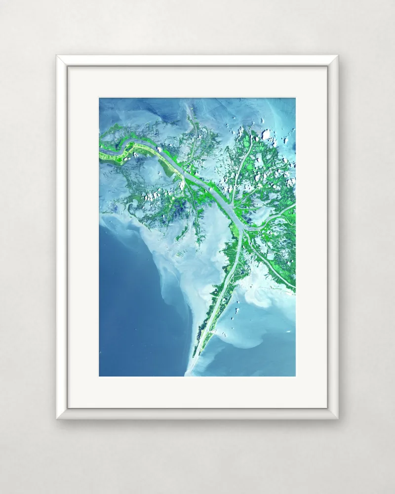 Folyódelta felülről – A4 / Fehér