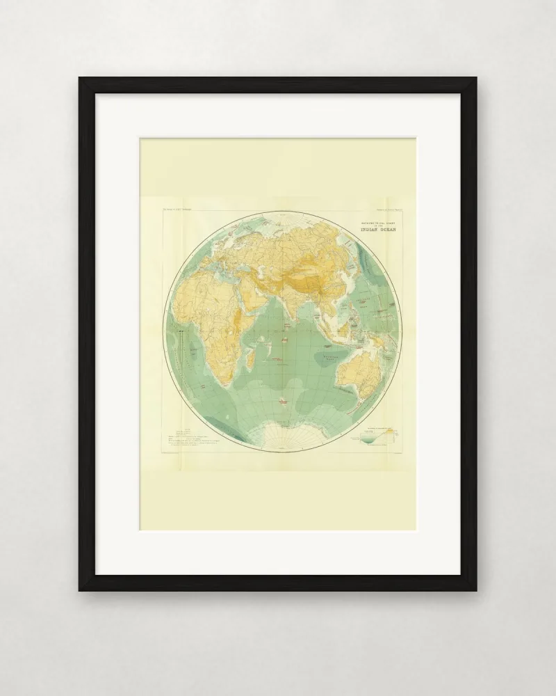 Depth chart of the Indian Ocean, 1912 – A4 / Fekete fa
