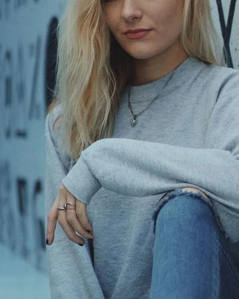 Beton crewneck — szürke melír