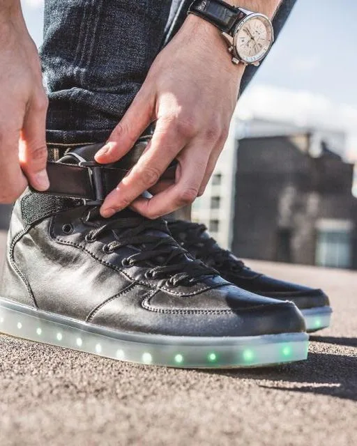 Lumen High — világító talpú bőr high-top