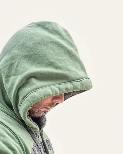 Zsálya hoodie — melírozott zsályazöld